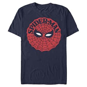 Marvel Men's Universe Spiderman Sketch T-Shirt, Navy Blue, X-Large for $15