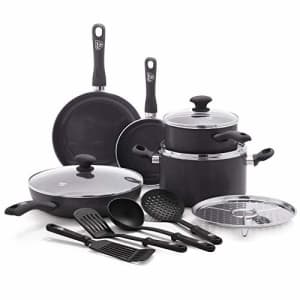 GreenLife Soft Grip Diamond Healthy Ceramic Nonstick, Cookware Pots and Pans Set, 13 Piece, Black for $64