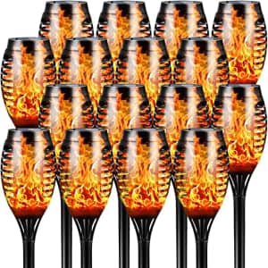 Otdair Solar Torch Lights with Flickering Flame 16-Pack for $40 w/ Prime