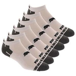 PUMA mens Low Cut Pack athletic socks, White-grey, One Size US for $30