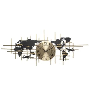 Modern Metal Map Wall Clock for $90 Modern Metal Map Wall Clock for $90