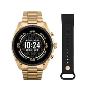 Michael Kors Gen 6 Bradshaw Gold-Tone Stainless Steel Smartwatch with Strap Set for $281
