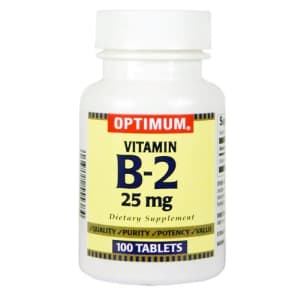 Optimum Vitamin B-2 Tablets, 25 Mg, 100 Count (Pack of 2) for $9