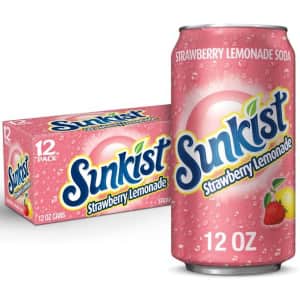 Sunkist Strawberry Lemonade Soda 12-Pack for $4
