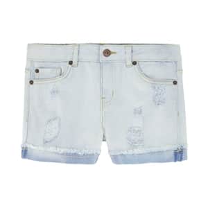 Lucky Brand Girls' Big 5-Pocket Cuffed Stretch Denim Shorts, Ronnie Bella wash, 16 for $12