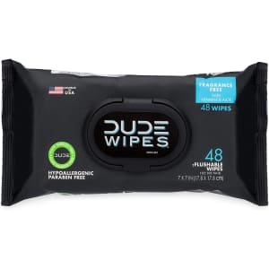 Dude Wipes Flushable Wipes Dispenser 48-Count for $3 Dude Wipes Flushable Wipes Dispenser 48-Count for $3