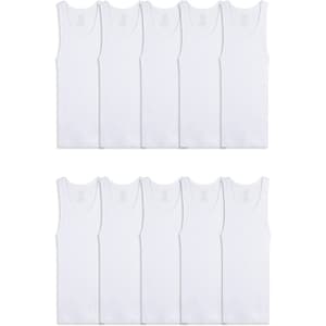 Fruit of the Loom Boys' Cotton Tank Top 10-Pack for $12