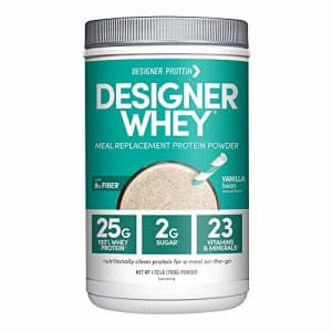 Designer Protein Designer Whey Protein Meal Powder, Vanilla Bean, 1.72 Pound, Non GMO, Made in the USA for $22