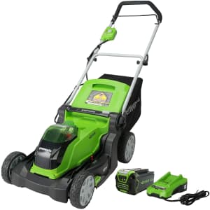Greenworks 40V 17" 2-in-1 Cordless Lawn Mower Kit for $300