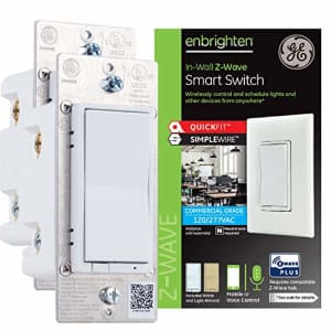 GE Enbrighten Z-Wave Plus Smart Light Switch 2-pack, QuickFit & SimpleWire, Commercial 120/277VAC, for $71