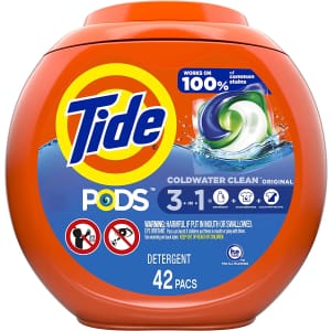 Tide Pods Laundry Detergent Soap Pods 42-Pack for $9