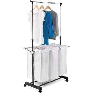 Honey Can Do Rolling Laundry Cart with Hanging Bar for $41