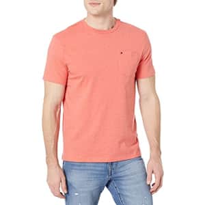 Tommy Hilfiger Men's Regular Short Sleeve Crewneck T Shirt with Pocket, B0452 Red Heath, XL for $30 Tommy Hilfiger Men's Regular Short Sleeve Crewneck T Shirt with Pocket, B0452 Red Heath, XL for $30