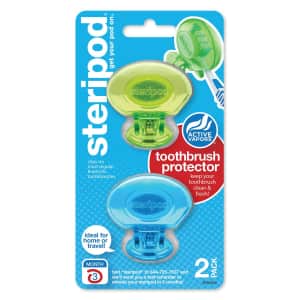 Steripod Clip-On Toothbrush Protector 2-Pack for $4