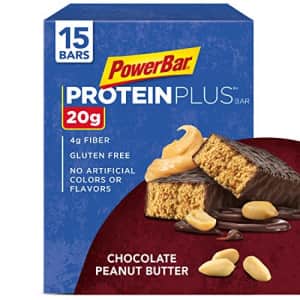 PowerBar Protein Plus Bar, Chocolate Peanut Butter, 2.12 Ounce (15 Count) for $21