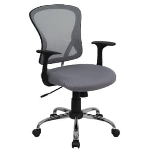 Flash Furniture Mid-Back Gray Mesh Swivel Task Office Chair with Chrome Base and Arms for $142 Flash Furniture Mid-Back Gray Mesh Swivel Task Office Chair with Chrome Base and Arms for $142