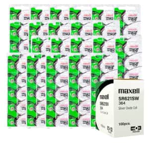 MAXELL Watch Battery 1.55V Button Cell Batteries MX 364 SR621SW 100 Pieces New for $35