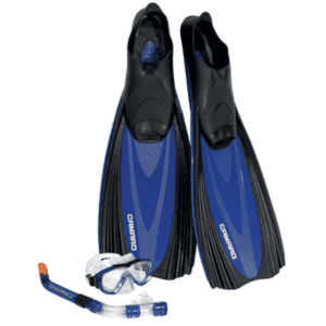 Camaro Professional Complete Snorkel, Mask, and Fin Set for $55 Camaro Professional Complete Snorkel, Mask, and Fin Set for $55