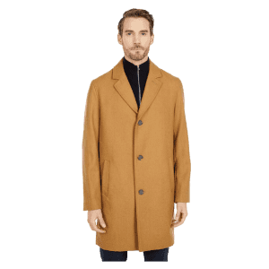 Cole Haan Men's Melton Classic-Fit Wool-Blend Topcoat for $85 Cole Haan Men's Melton Classic-Fit Wool-Blend Topcoat for $85