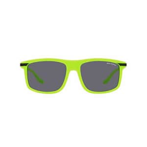 A|X ARMANI EXCHANGE Men's AX4110S Rectangular Sunglasses, Matte Fluorescent Green/Dark Violet Grey, for $40