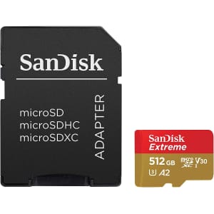 SanDisk 512GB Extreme MicroSDXC UHS-I Memory Card w/ Adapter for $70