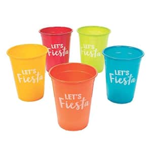Fun Express Let's Fiesta Plastic Cups - Bulk set of 50, each cup holds 16 oz - Cinco De Mayo and Party Supplies for $25 Fun Express Let's Fiesta Plastic Cups - Bulk set of 50, each cup holds 16 oz - Cinco De Mayo and Party Supplies for $25
