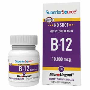 Superior Source No Shot Vitamin B12 Methylcobalamin 10000 mcg Sublingual Tablets - Methyl B12 for $21