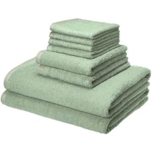 Amazon Basics Quick-Dry, Luxurious, Soft, 100% Cotton Towels, Seafoam Green - 8-Piece Set for $30