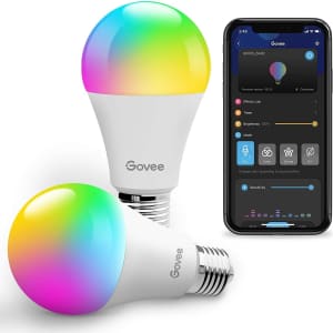 Govee Bluetooth RGBWW Smart LED Bulb 2-Pack for $24