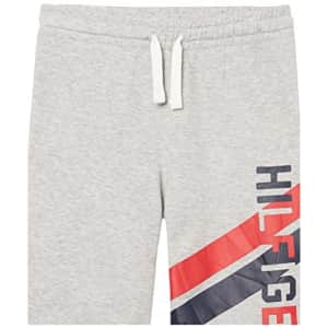 Tommy Hilfiger Boys' Big Drawstring Pull on Short, Colorblock Logo Grey Heather 22, 8-10 for $13