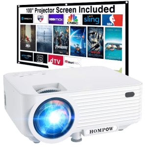 Hompow Portable Mini Projector with 100" Projector Screen for $70 Hompow Portable Mini Projector with 100" Projector Screen for $70