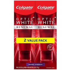 Colgate Optic White Renewal Teeth Whitening Toothpaste 3-oz. 2-Pack for $7.17 via Sub & Save Colgate Optic White Renewal Teeth Whitening Toothpaste 3-oz. 2-Pack for $7.17 via Sub & Save