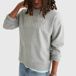 Lucky Brand Men's Sueded Terry Crew Sweatshirt for $30 Lucky Brand Men's Sueded Terry Crew Sweatshirt for $30
