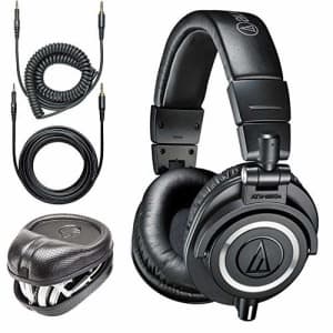 Audio-Technica ATH-M50x Professional Monitor Headphones + Slappa Full Sized HardBody PRO Headphone for $164