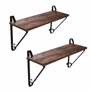 VASAGLE Industrial Floating Shelves, Hanging Shelves Wall Mounted, Decor Shelves Set of 2, Wood for $31 VASAGLE Industrial Floating Shelves, Hanging Shelves Wall Mounted, Decor Shelves Set of 2, Wood for $31