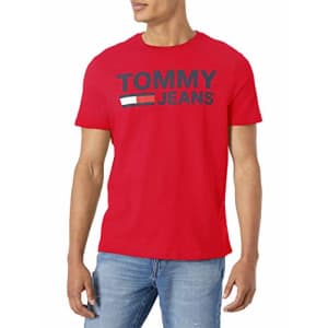 Tommy Hilfiger Men's Short Sleeve Graphic T Shirt, Apple Red_pt, X-Large for $21