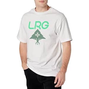 LRG Stack Logo Men's T-Shirt, White, L for $16