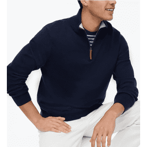 J.Crew Factory Men's Cotton Half-Zip Sweater for $16
