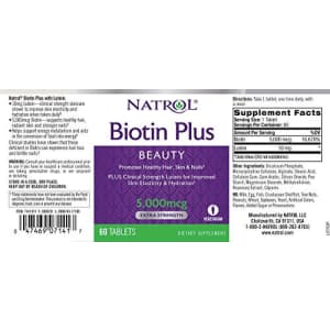 Natrol Biotin Beauty Plus Lutein Tablets, Promotes Healthy Hair, Skin & Nails, Improves Skin for $8