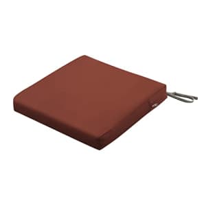Classic Accessories Ravenna Water-Resistant 19 x 19 x 3 Inch Patio Seat Cushion, Spice, Chair Seat for $65 Classic Accessories Ravenna Water-Resistant 19 x 19 x 3 Inch Patio Seat Cushion, Spice, Chair Seat for $65