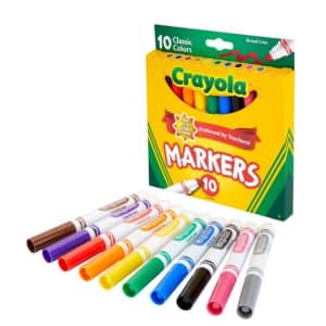 Crayola Broad Line Art Markers 10-Pack for $1