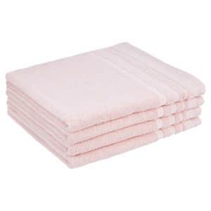 AmazonBasics Cosmetic Friendly Bath Towel 4-Pack, Carnation Blush for $27