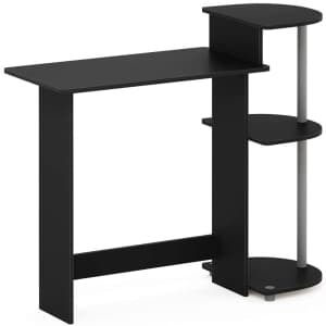 Furinno Compact Computer Desk w/ Shelves for $39