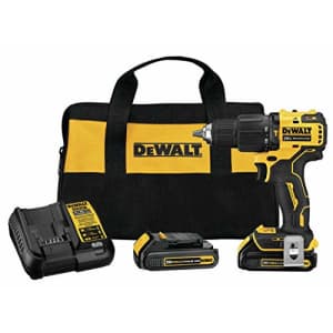DEWALT ATOMIC 20V MAX* Hammer Drill, Cordless, Compact, 1/2-Inch, 2 Batteries (DCD709C2) for $172