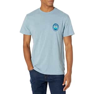 Billabong Men's Classic Short Sleeve Premium Logo Graphic Tee T-Shirt, Denim Heather Palmer, Medium for $21