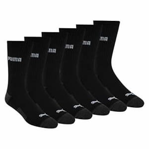Puma Men's 6 Pack Crew Socks, black/Gray, 10-13 for $11 Puma Men's 6 Pack Crew Socks, black/Gray, 10-13 for $11