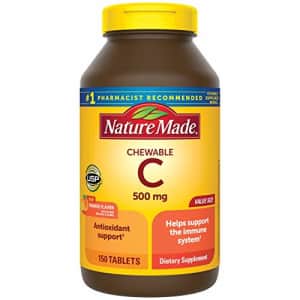 Nature Made Chewable Vitamin C 500 mg Tablets, 150 Count Value Size to Help Support the Immune for $23 Nature Made Chewable Vitamin C 500 mg Tablets, 150 Count Value Size to Help Support the Immune for $23