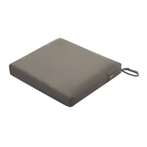Classic Accessories Ravenna Water-Resistant 21 x 19 x 3 Inch Patio Seat Cushion, Dark Taupe, Chair for $47 Classic Accessories Ravenna Water-Resistant 21 x 19 x 3 Inch Patio Seat Cushion, Dark Taupe, Chair for $47