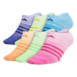 adidas Kids-Girl's Superlite No Show Socks (6-Pair) for $13