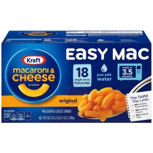 Kraft Easy Mac Macaroni and Cheese Single Serve Pouches 18-Pack for $18